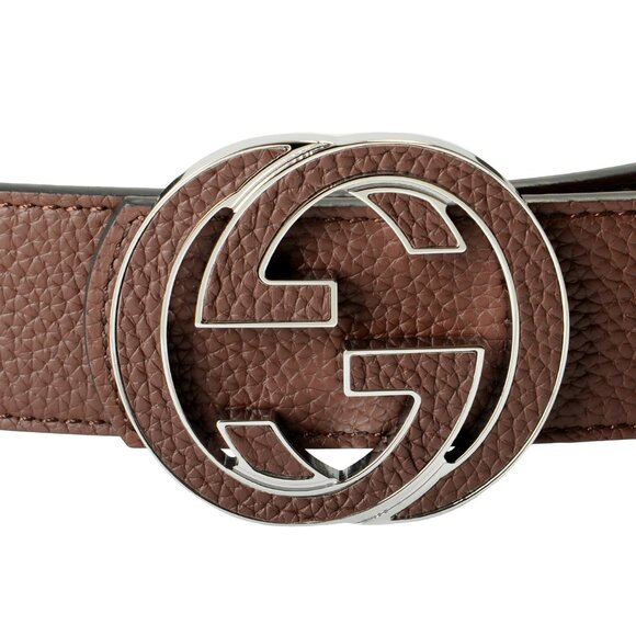 Gucci Black/Brown Textured Leather Reversible Double G Buckle Belt US 32 IT 80 - Picture 3 of 4